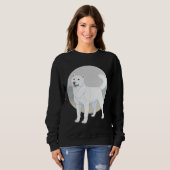 シベリアハスキーアラスカンマラムートホワイト スウェットシャツ (正面フル)