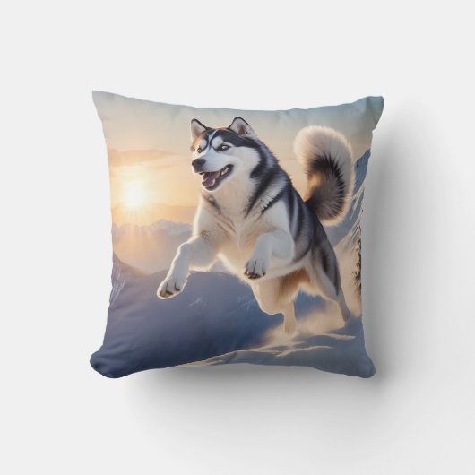 シベリアハスキーエレガント装飾用クッション クッション (正面)