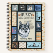 シベリアハスキーオーナーラバーキープサケおもしろいキルト ノートブック (正面)
