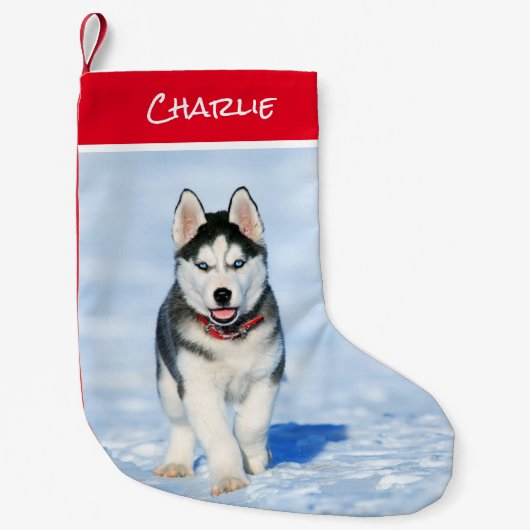 シベリアハスキークリスマスストッキング スモールクリスマスストッキング (正面)