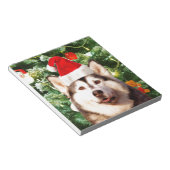 シベリアハスキークリスマスツリーオーナメント雪だるま ノートパッド (アングル)