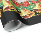 シベリアハスキークリスマスツリーライツおもしろい犬 ラッピングペーパー (ロールコーナー)