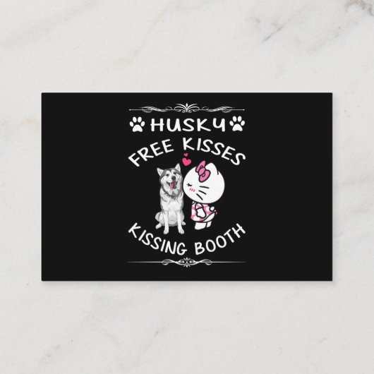 シベリアハスキークリスマスツリーライツおもしろい犬 名刺 (裏面)