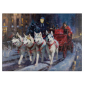 シベリアハスキークリスマスフェスティバルシーズン カッティングボード (正面)