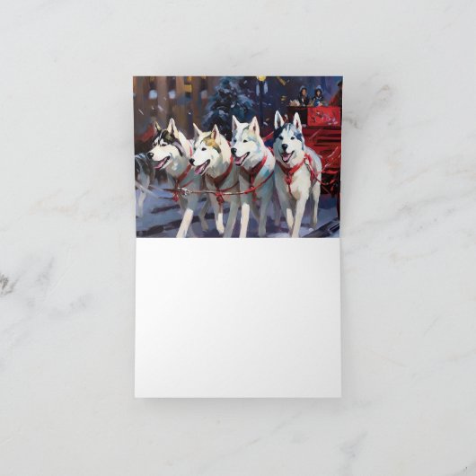 シベリアハスキークリスマスフェスティバルシーズン カード (内部)
