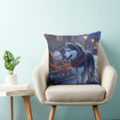 シベリアハスキークリスマスフェスティバルシーズン クッション (椅子)