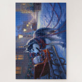 シベリアハスキークリスマスフェスティバルシーズン ジグソーパズル (縦)