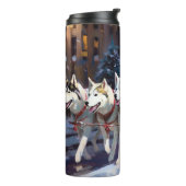 シベリアハスキークリスマスフェスティバルシーズン タンブラー (回転左)