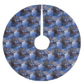 シベリアハスキークリスマスフェスティバルシーズン ブラッシュドポリエステルツリースカート (正面)