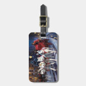 シベリアハスキークリスマスフェスティバルシーズン ラゲッジタグ (正面縦)