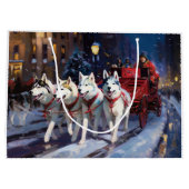 シベリアハスキークリスマスフェスティバルシーズン ラージペーパーバッグ (裏面)