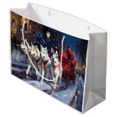 シベリアハスキークリスマスフェスティバルシーズン ラージペーパーバッグ (裏面アングル)