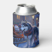 シベリアハスキークリスマスフェスティバルシーズン 缶クーラー (缶正面)
