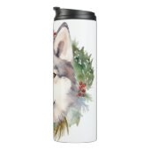 シベリアハスキークリスマスリースフェスティバルカップ タンブラー (回転右)