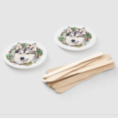 シベリアハスキークリスマスリースフェスティバルカップ ハンドファン (組立なし)