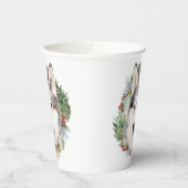 シベリアハスキークリスマスリースフェスティバルカップ 紙コップ (左)