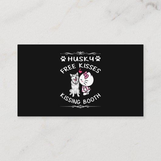 シベリアハスキーサンタクリスマスツリーライトクリスマス 名刺 (裏面)