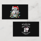 シベリアハスキーサンタクリスマスツリーライトクリスマス 名刺 (正面/裏面)