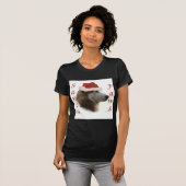 シベリアハスキーサンタポーズ Tシャツ (正面フル)