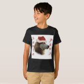 シベリアハスキーサンタポーズ Tシャツ (正面フル)