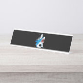 シベリアハスキーシャークジャオソームドッグラバーギフト宇宙 デスクネームプレート (正面)