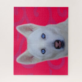 シベリアハスキージグソーパズル（ピンクBG） ジグソーパズル