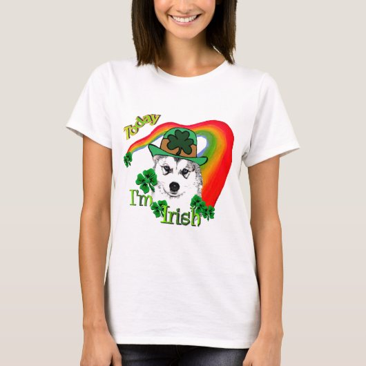 シベリアハスキーセントパトリック Tシャツ (正面)