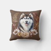 シベリアハスキードグオータムリース クッション (裏面)