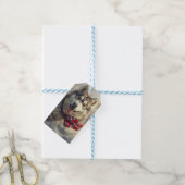 シベリアハスキードッグクリスマスフェスティバル ギフトタグ (より糸付き)