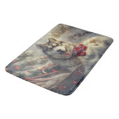 シベリアハスキードッグクリスマスフェスティバル バスマット (アングル)