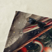 シベリアハスキードッグクリスマスフェスティバル ビーチタオル (インサイチュ)