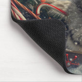 シベリアハスキードッグクリスマスフェスティバル マウスパッド (コーナー)