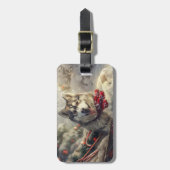 シベリアハスキードッグクリスマスフェスティバル ラゲッジタグ (正面縦)