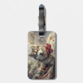 シベリアハスキードッグクリスマスフェスティバル ラゲッジタグ (裏面縦)