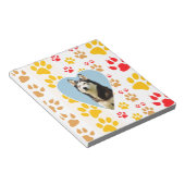 シベリアハスキードッグハートポーズプリント ノートパッド (アングル)