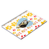 シベリアハスキードッグハートポーズプリント ノートブック (左側)