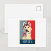 シベリアハスキードッグポートレートアーポップ・アートのト インビテーションポストカード (正面/裏面)