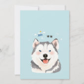 シベリアハスキーペットドッグイラストレーションポートレート サンキューカード (正面)