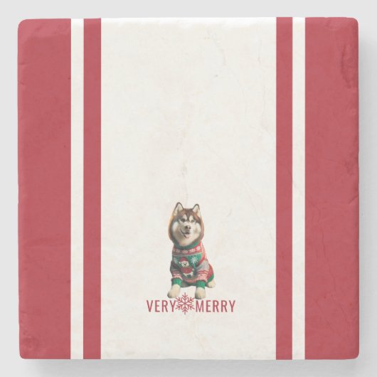 シベリアハスキーホリデー ストーンコースター (正面)