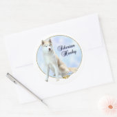 シベリアハスキーポートレートシール ラウンドシール (封筒)