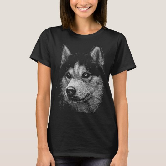 シベリアハスキーポートレート5 Tシャツ (正面)