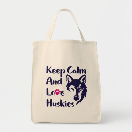 シベリアハスキーヴィンテージ トートバッグ (正面)