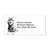 シベリアハスキー写真差出人住所 セルフインキングスタンプ (デザイン)