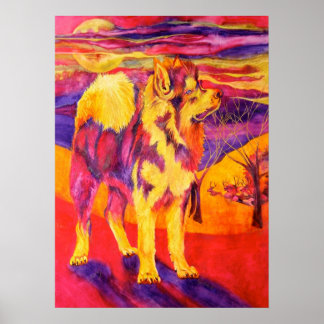 シベリアハスキー動物愛好家キャンバス印刷 ポスター