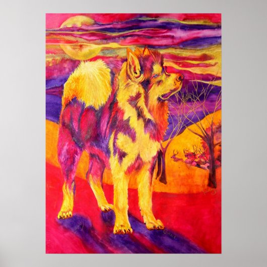 シベリアハスキー動物愛好家キャンバス印刷 ポスター (正面)