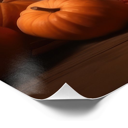 シベリアハスキー子犬の秋の喜びカボチャ ポスター (コーナー)