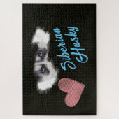 シベリアハスキー無地のアイズカラー1000ピースジグソー ジグソーパズル (縦)