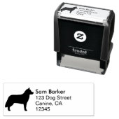 シベリアハスキー犬の繁殖シルエット差出人住所 セルフインキングスタンプ (インサイチュ)