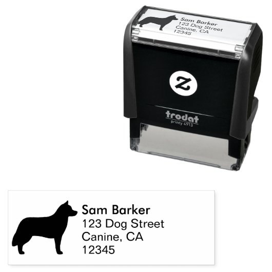 シベリアハスキー犬の繁殖シルエット差出人住所 セルフインキングスタンプ (インサイチュ)