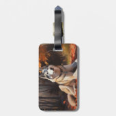 シベリアハスキー紅葉秋インスパイア ラゲッジタグ (裏面縦)